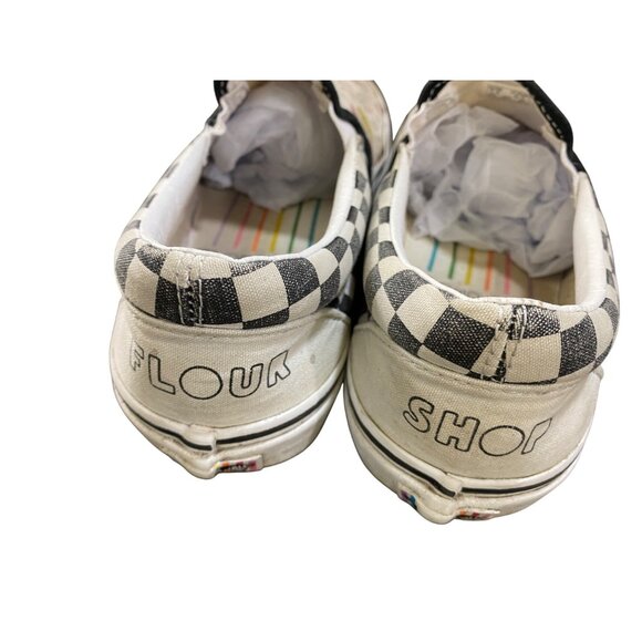 Vans X Flour Shop Slip-On Shoes With Fun Print & Checkerboard Accents Womens Siz - Picture 5 of 6